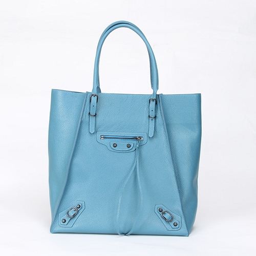 Sea blue Genuine Leather Tote Shoulder bag-117338