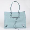 Sea blue Genuine Leather Tote Shoulder bag-117331